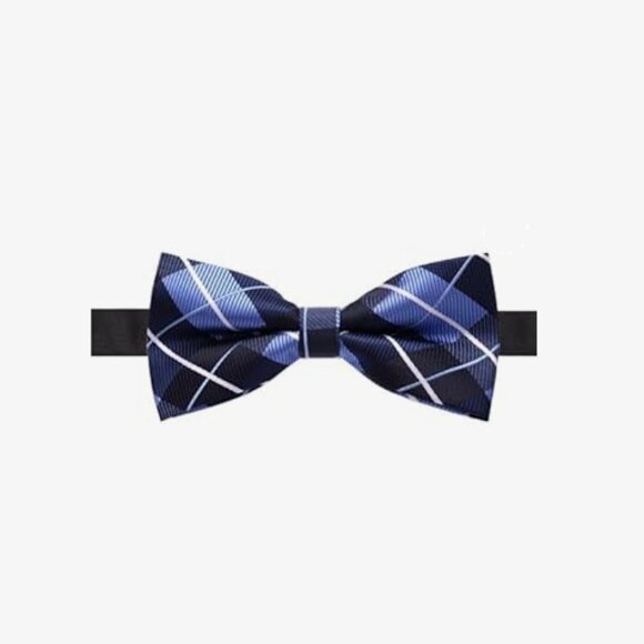 Elegant Bow Tie Bowtie Polyester Blue Navy White Stripes - Picture 1 of 4